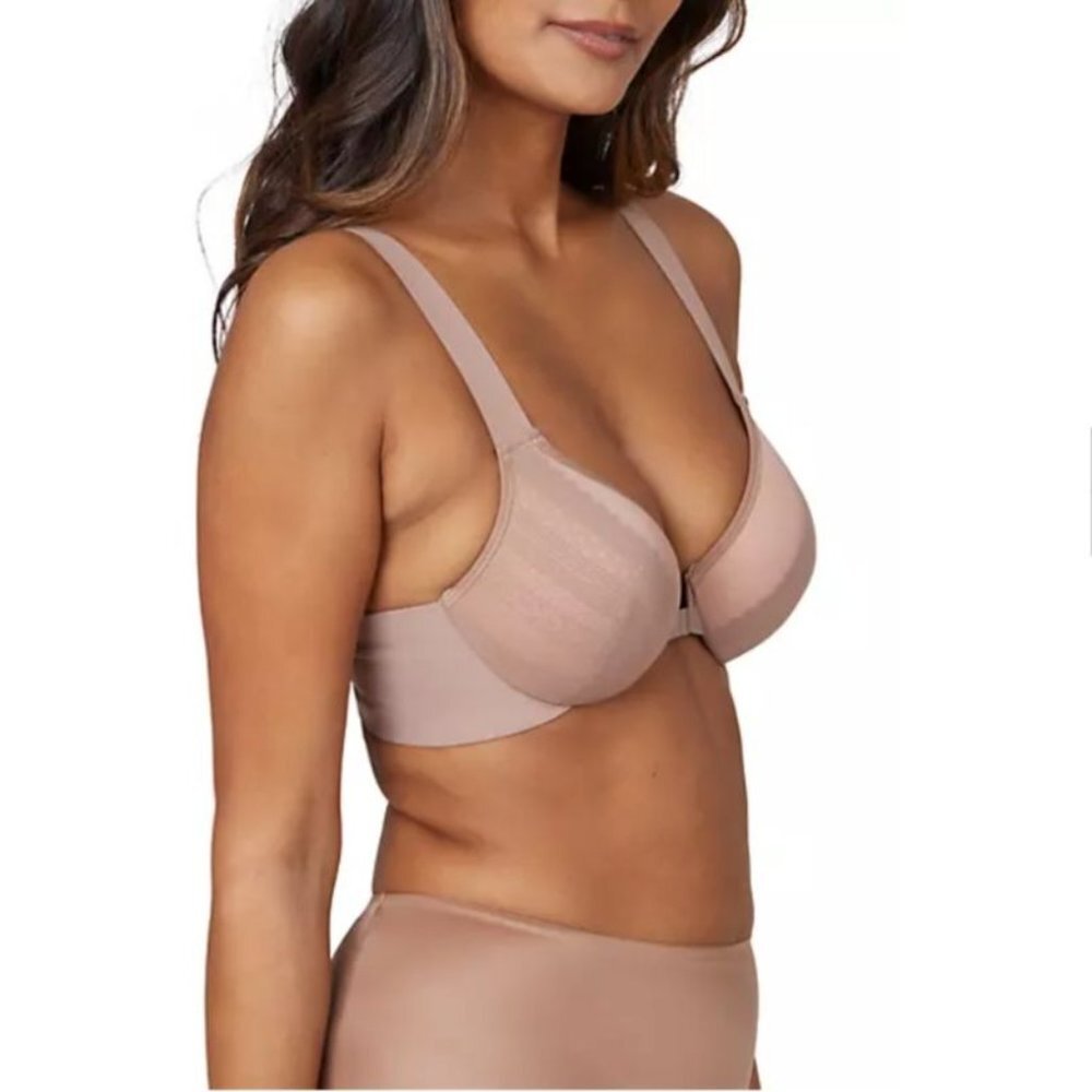 SPANX Low Profile Full Coverage Illusion Lace Minimizer Bra Front Clasp Size 36D - Picture 3 of 4